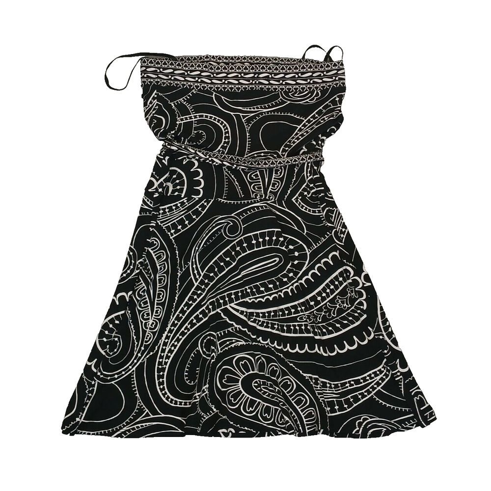 White House Black Market Dress Strapless‎ Black White Women's Size S